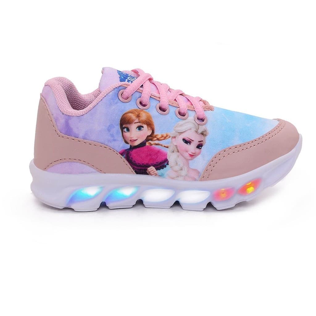 Tênis Infantil Com Led Menina Feminino Confortável Sola Que Pisca
