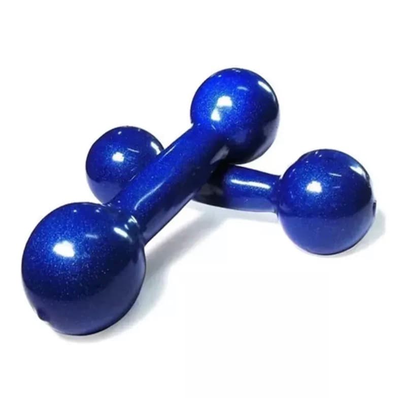 Par Halter Emborrachado 0,50 Kg Peso azul Treino Academia
