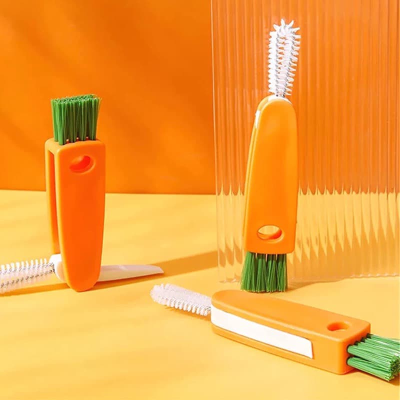 3 Em 1 Escovas P/ Lavar Mamadeira Bico Garrafa Bebe e copos de Nylon/Portátil Dobrável Garrafa Bebê Bico Cleaner TRC6698