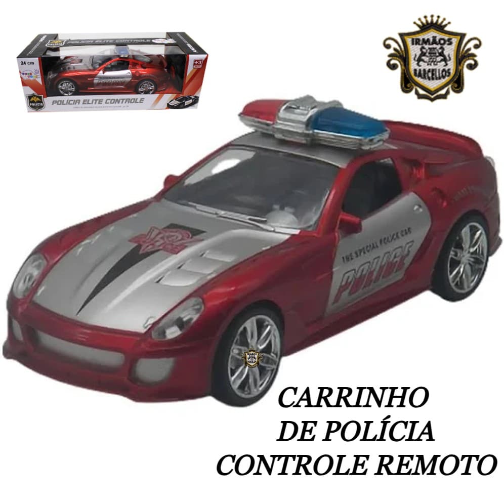Carrinho De Controle Remoto Polícia Elite 4 Funções 24CM - Brinquedos Infantil Carrinhos De Policia Toys&Toys