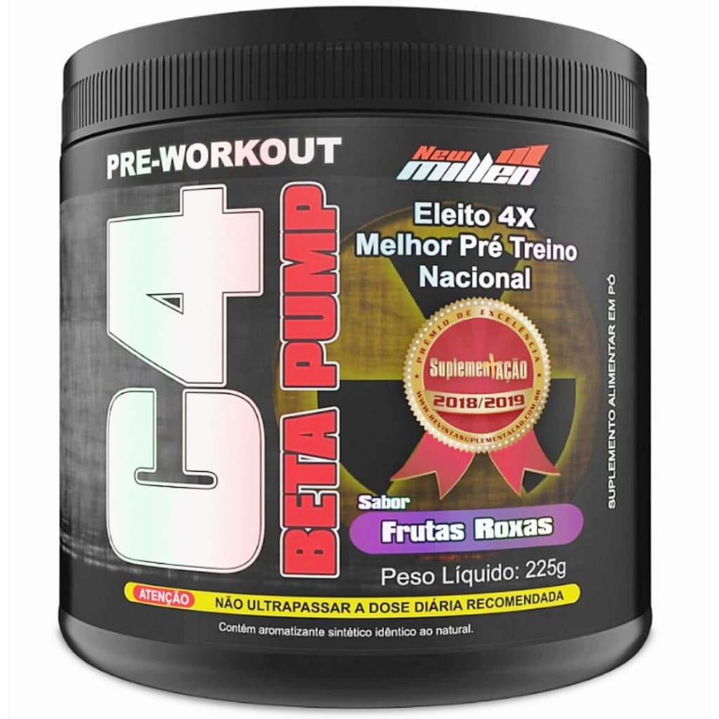 Pré Treino Insano Cafeína Beta-Alanina Original Pré Workout - C4 New Millen 225g