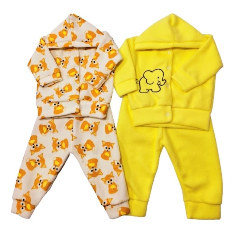 Kit c/2 Conjuntos De Soft Bebê Liso e Estampado Menino Menina