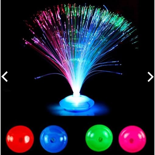Kit 10 Abajur Fibra Ótica Luminaria Enfeite De Mesa Festa Neon Led