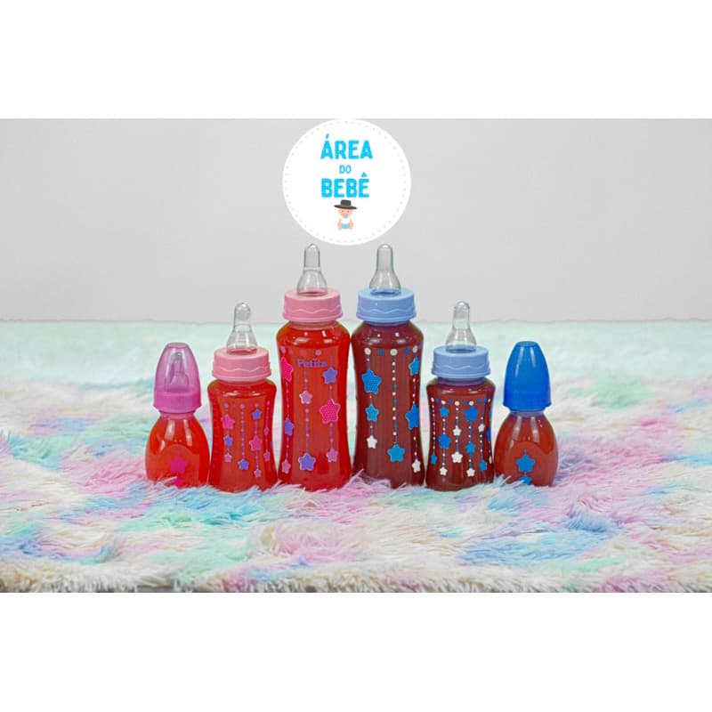 Kit Mamadeiras 3 Unidades 60ml 140ml 240ml Bico Redondo Macio para bebê