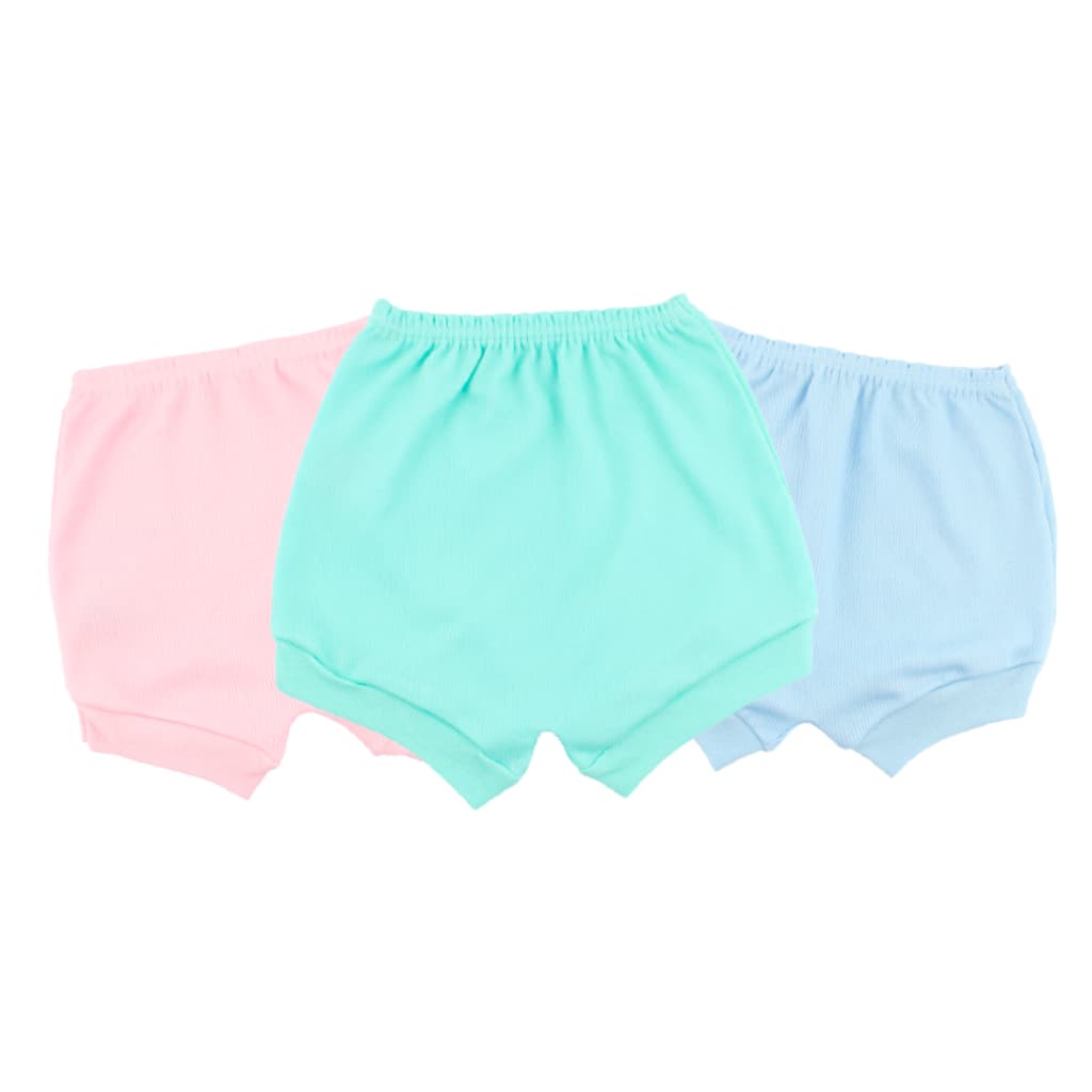 Shorts Tapa Fralda Bebê Unissex Tecido Canelado - (PP/P/M/G)
