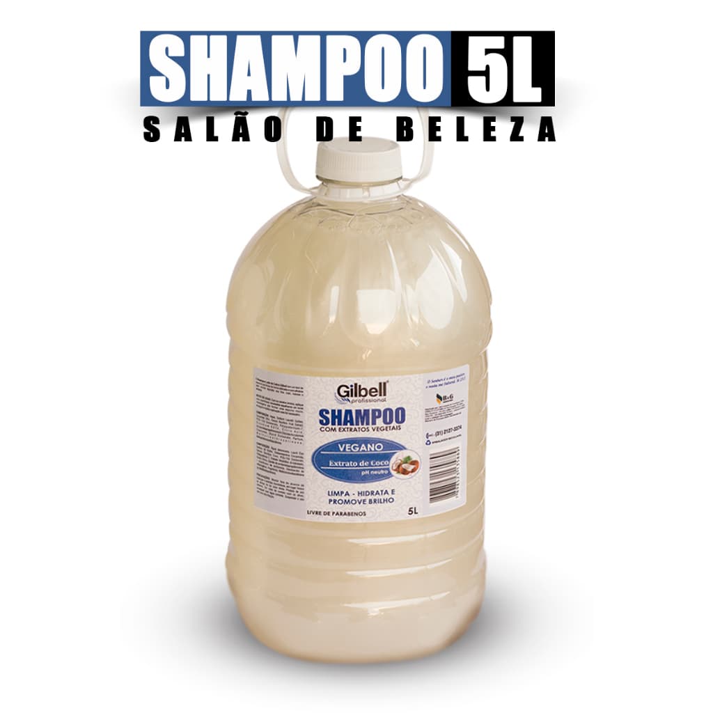 Shampoo 5 Litros Perolado Sem Sal Profissional Lavatório Galão 5L Hidratante Ph Neutro