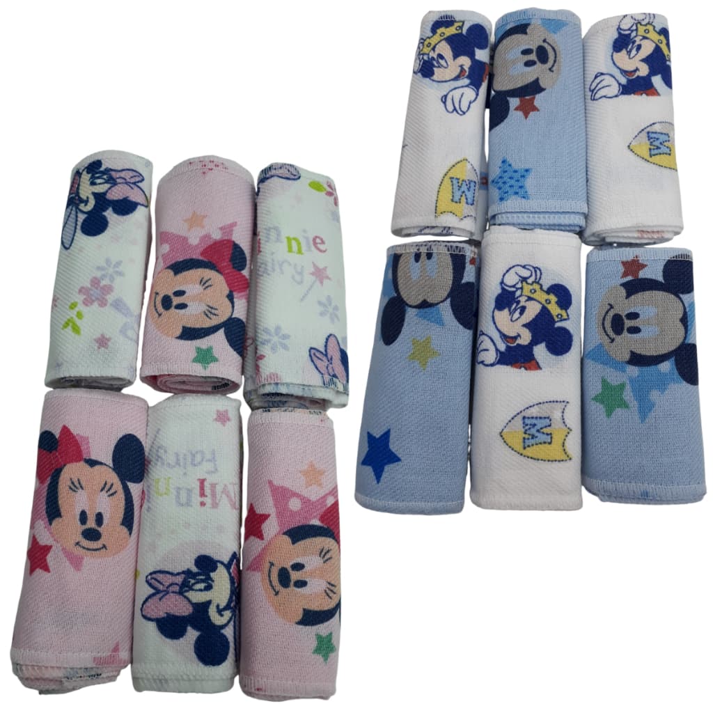 Faixa Umbilical 6 Peças Tecido para Bebê Recém Nascido Disney Grande 10x80cm Flanelado e Super Macio
