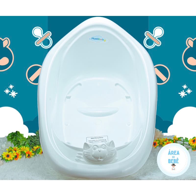 Kit Banheira PlastiBaby 22 Litros + Saboneteira + Porta Chupeta