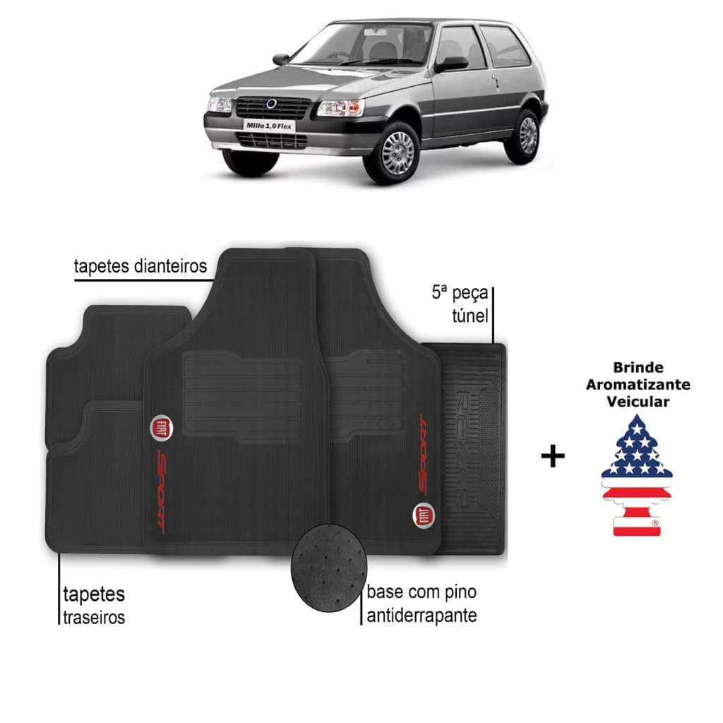 Tapete Fiat Uno Personalizado Sport Automotivo Borracha