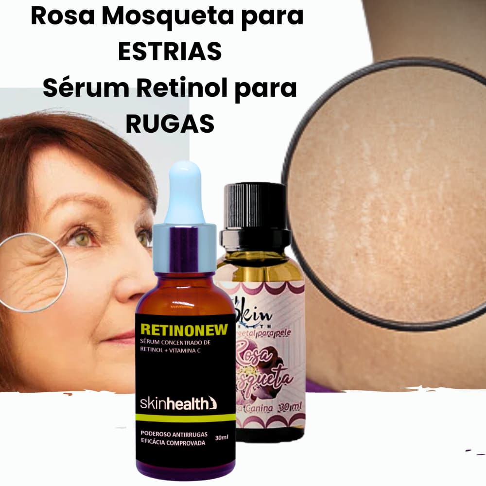 Óleo De Rosa Mosqueta + Retinol Com Vitamina C  - Anti estrias melasma manchas