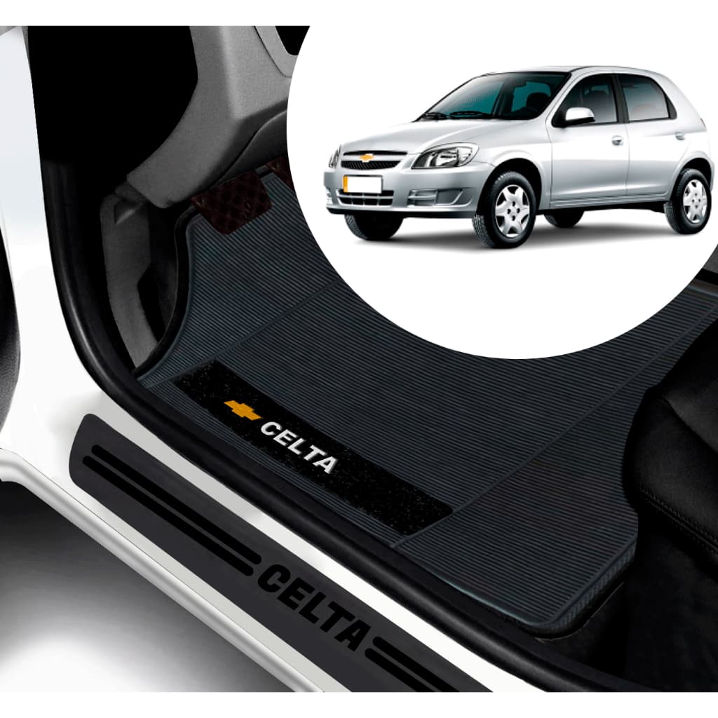 Kit Tapete E Soleira De Porta UNIVERSAL Gm Celta Personalizado PARA CARRO AUTOMOTIVO
