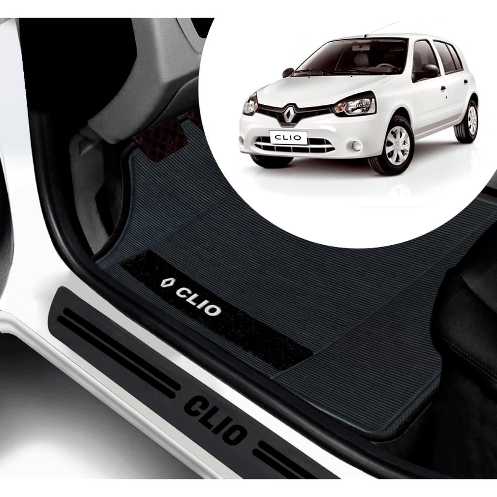 Kit Tapete E Soleira De Porta UNIVERSAL Renault Clio Personalizado PARA CARRO AUTOMOTIVO