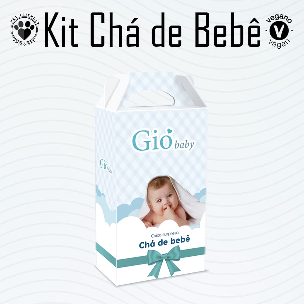 Kit Chá de Bebê Gió Baby 7 Itens Kit Infantil Higiene do Bebê Presente Maternidade Enxoval