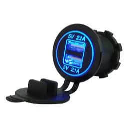 Tomada Carregador USB veicular 4.2a (duas Saídas 2.1a) Impermeável Portas USB Duplas (M-22-C)