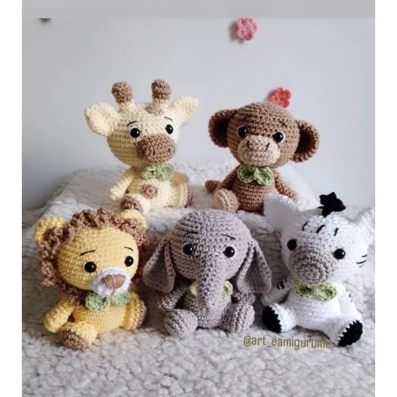 Casa e decoração Kit Mini animais safari baby amigurumi crochê