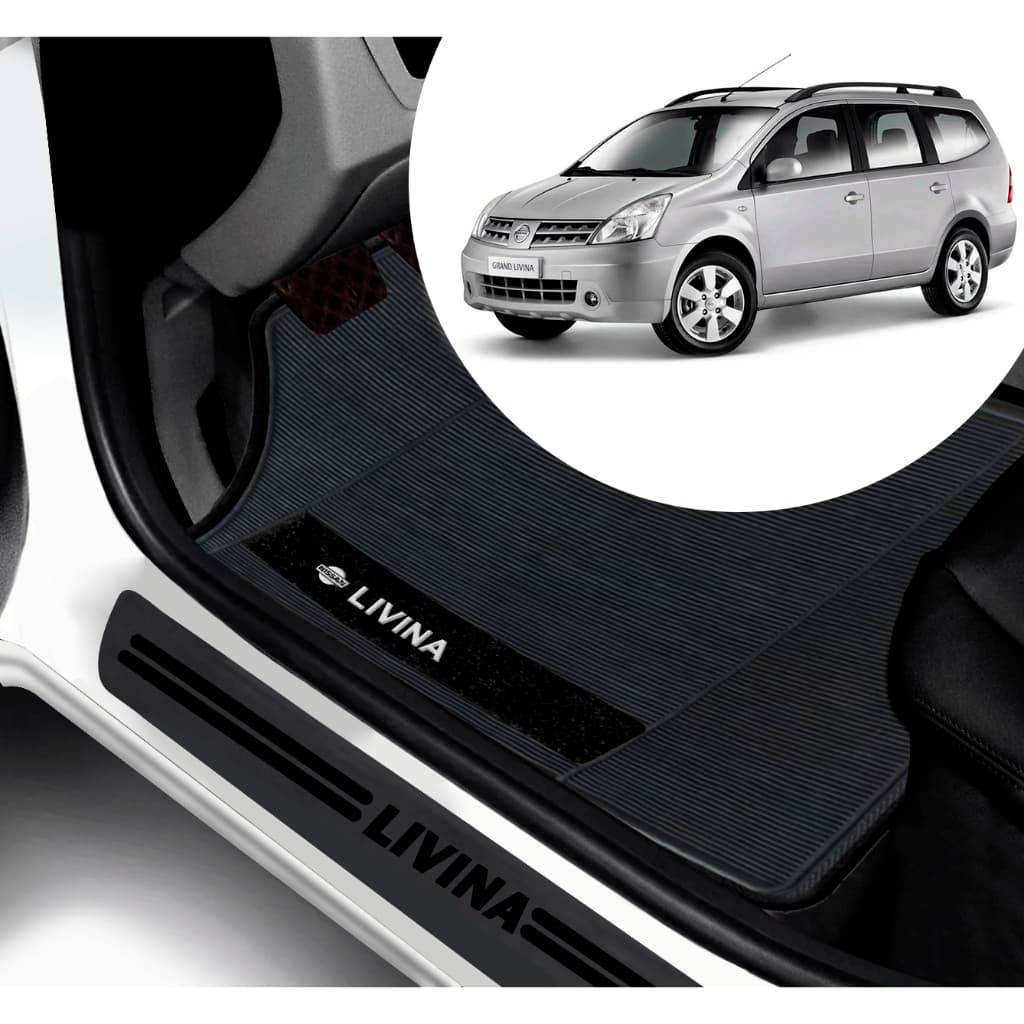 Kit Tapete E Soleira De Porta UNIVERSAL Nissan Livina Personalizado PARA CARRO AUTOMOTIVO