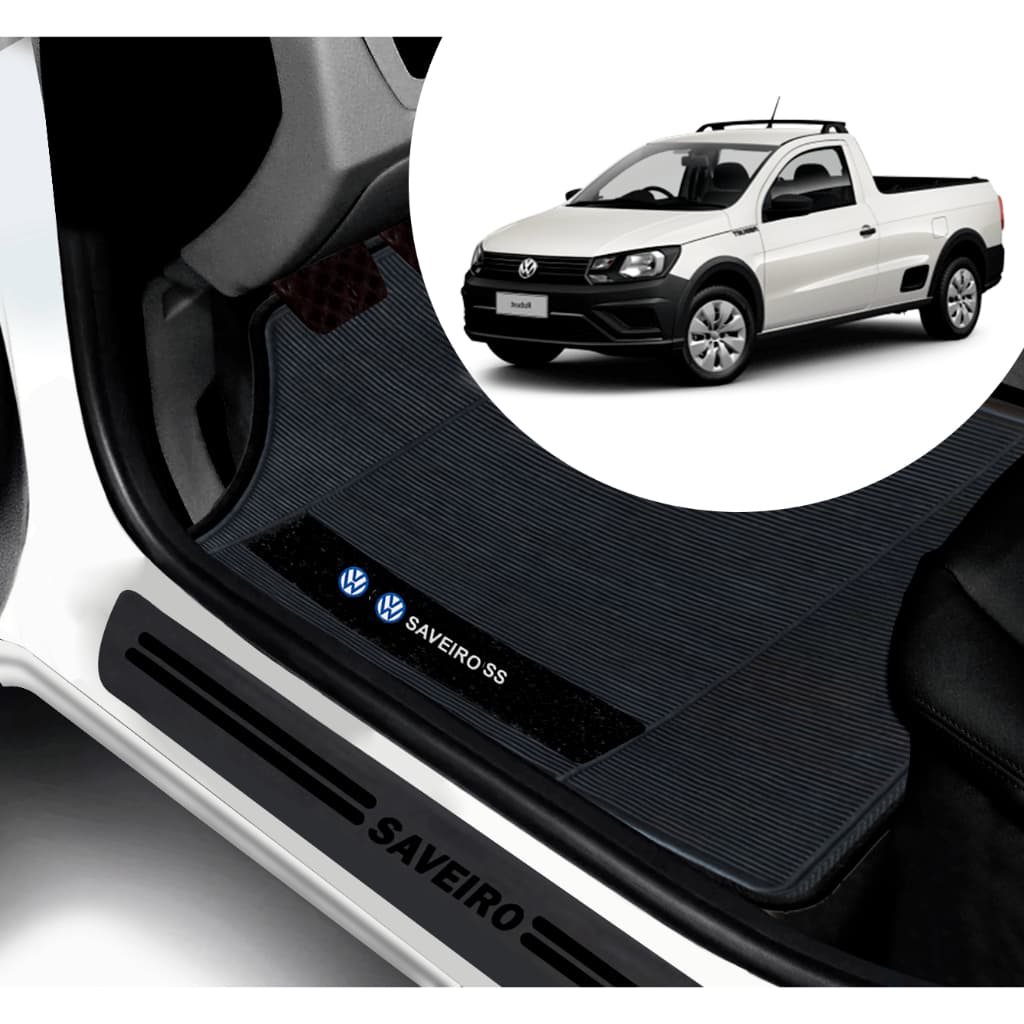 Kit Tapete E Soleira De Porta UNIVERSAL Vw Saveiro Personalizado PARA CARRO AUTOMOTIVO