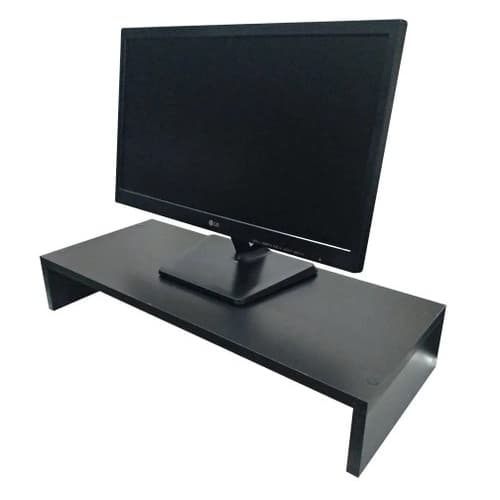 Base para Monitor MDF 53cm Preto Mesa Gamer Ergonômico Suporte Tv Notebook Escritório Quarto Bancada