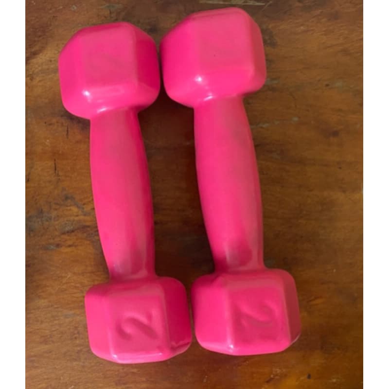 Par Halter Super Premium Sextavado Rosa 2kg - 4kg total Peso Academia