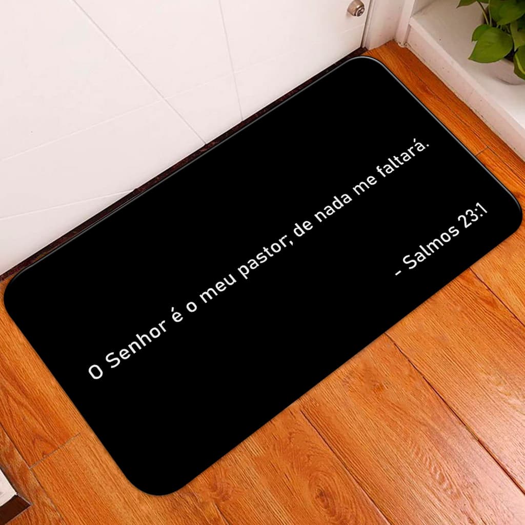 Tapete Decorativo Para Porta, sala e entrada, Antiderrapante - 34X60 - 2mm - DIZER BIBLICO