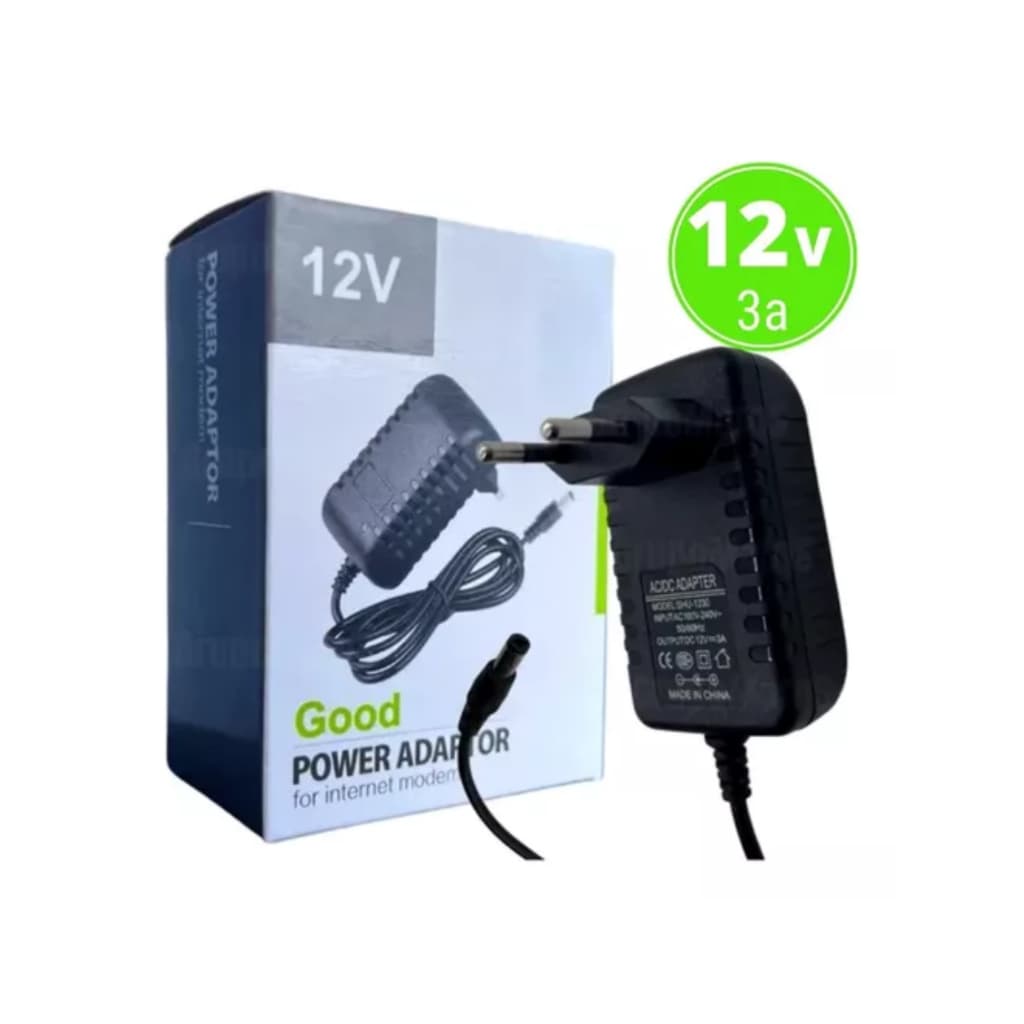 Fonte 12V 3A Bivolt AC/DC Adapter 2,5mm Para Fita Led Cftv Dvr