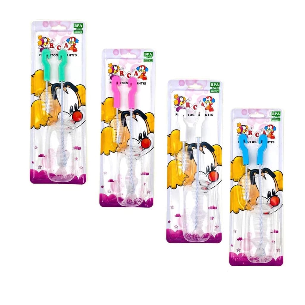 Kit Escova de Limpeza Para Mamadeira e Bico RCA bebê