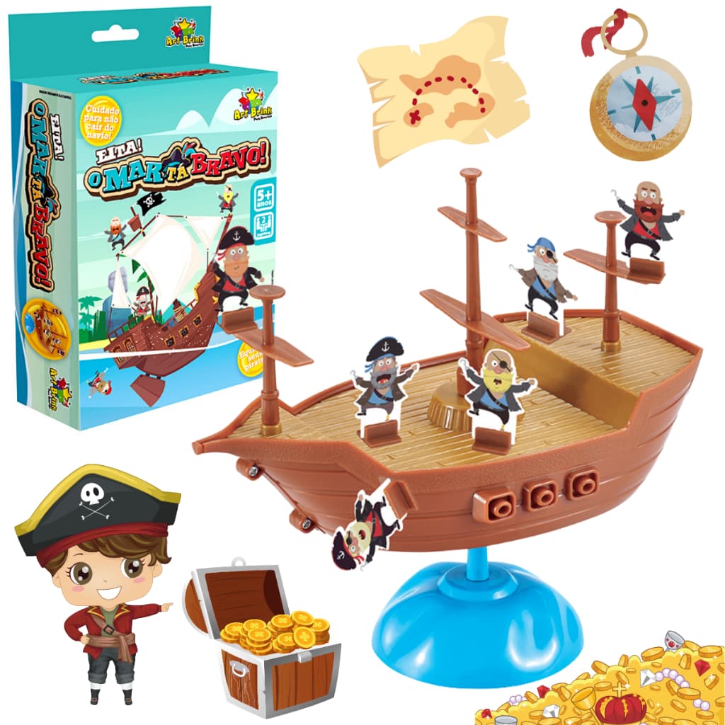 Jogo Equilibre Navio Pirata Mesa O Mar Tá Bravo Família ENVIO IMEDIATO