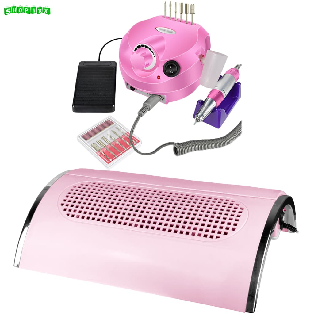 Kit Manicure Coletor Sugador Aspirador de Pó de Unhas 3 Coolers Lixadeira Pedal Lixa Motor Porquinho Profissional Bivolt