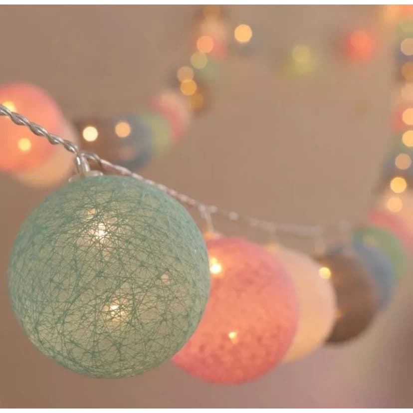 Cordão Varal Fio De Luz 10 Bolinhas/Cordão de Led luminária/luminária de bolas led/Decoração