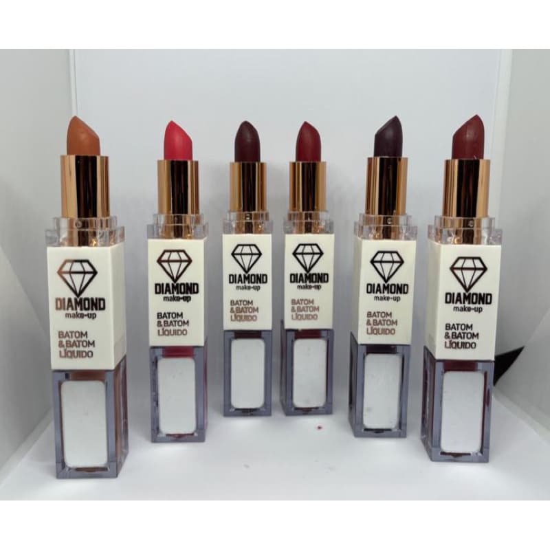 Batom Matte e batom Líquido Diamond À prova D'água-maquiagem-promoção-kit-revenda