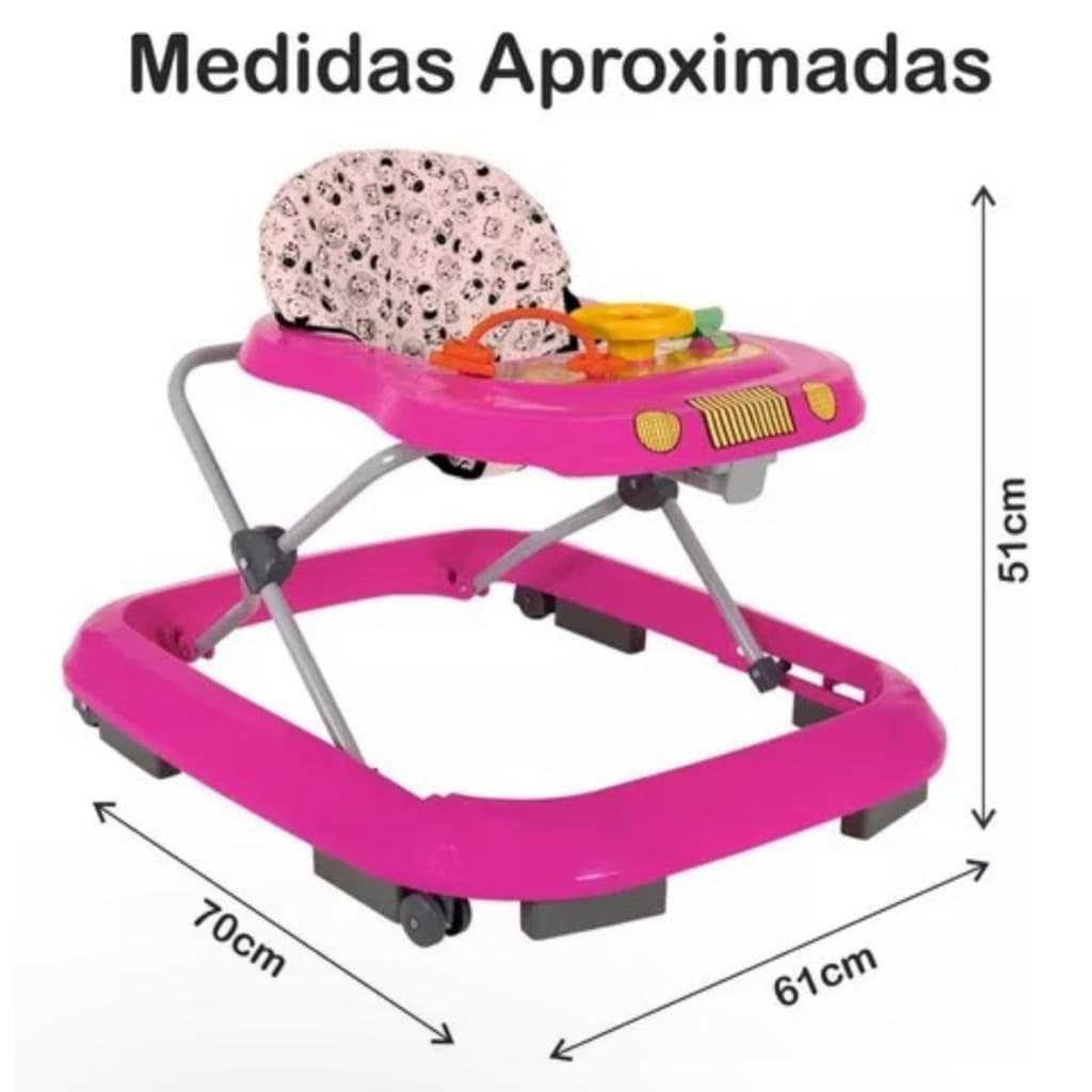 Andador para Bebê Infantil Musical Tutti Baby - Azul, Rosa