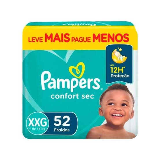 Fralda Pampers Confort Sec Fraldas XXG com 52 Unidades