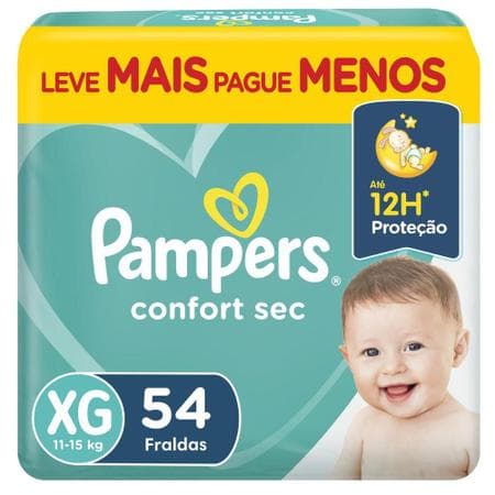 Fralda Pampers Confort Sec  XG Pacote com 54 Unidades
