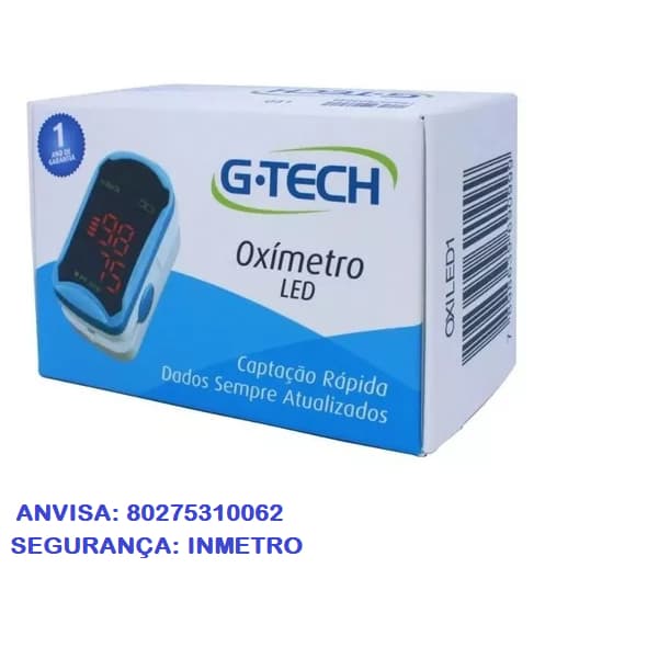 Oxímetro Digital Portátil de Dedo G-Tech LED Azul