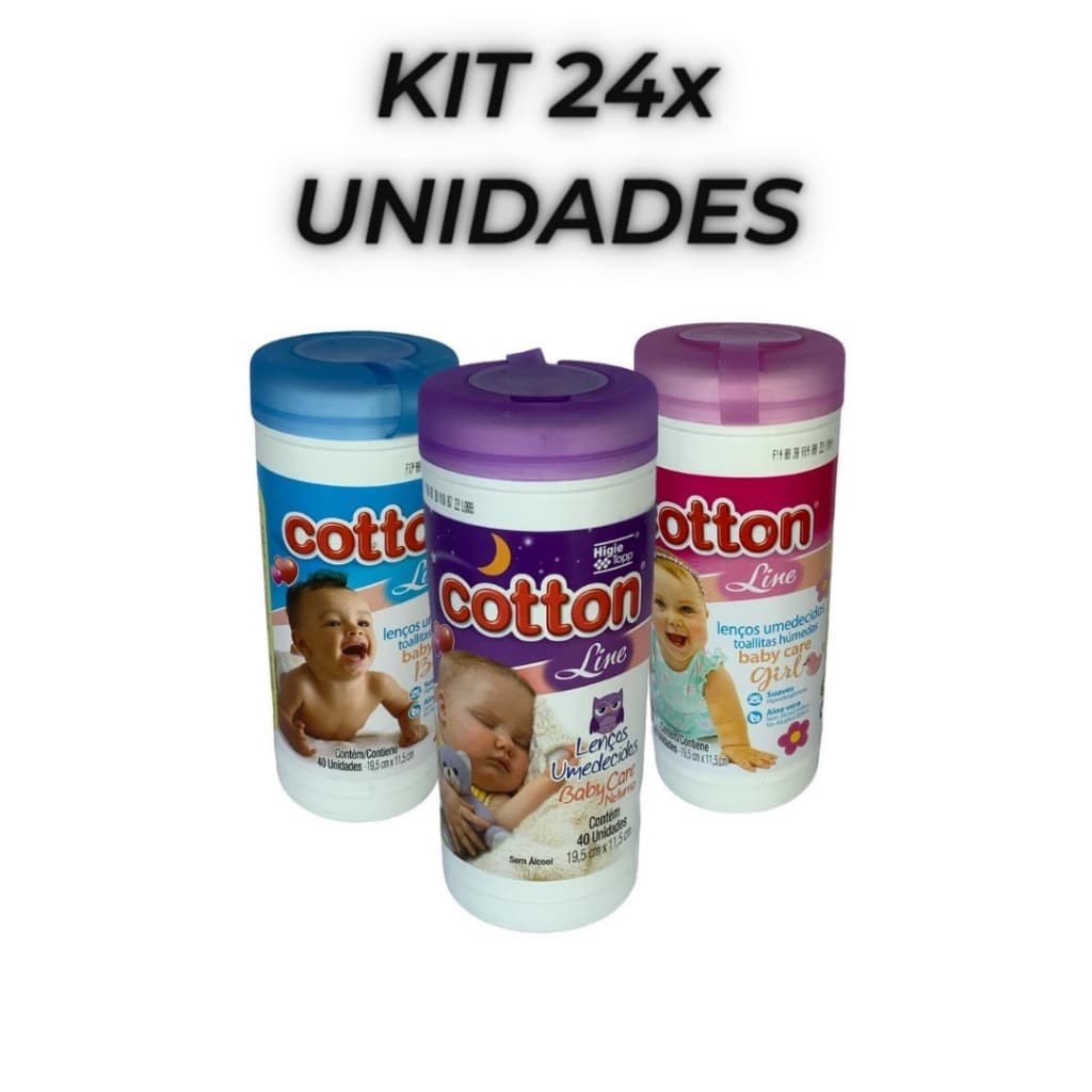 KIT 24 Lenços Toalhas Umedecidos COTTON BABY - ( 960 lenços )