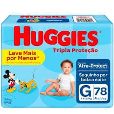 Huggies tripla proteção g 78 unidades/ xg 66 unidades