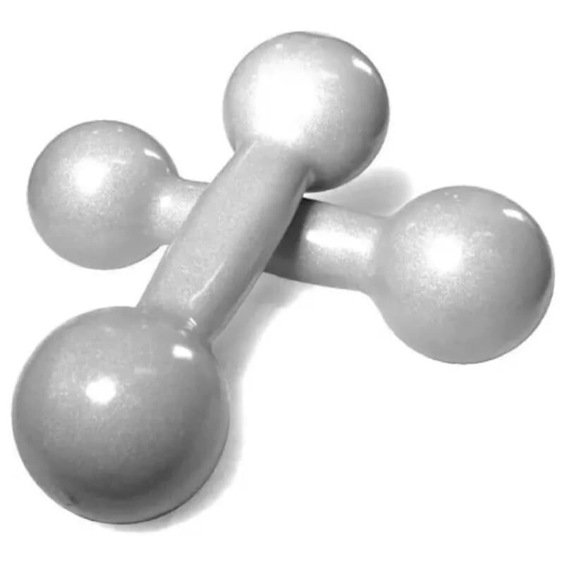 Par Halter Super Premium Bola cinza prata 2kg - 4kg total Peso Academia