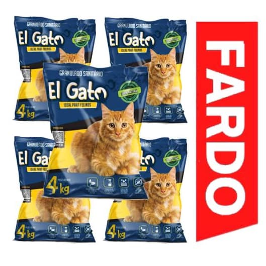 Areia Para Gato Sanitária Granulado El Gato 4kg Pet Otima Qualidade Fardo com 5 unidades