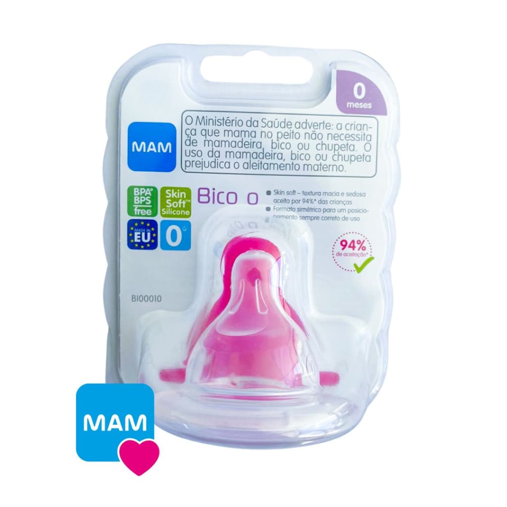 Bico Mamadeira MAM 0 meses Fluxo Super Lento Bebê Recém Nascido