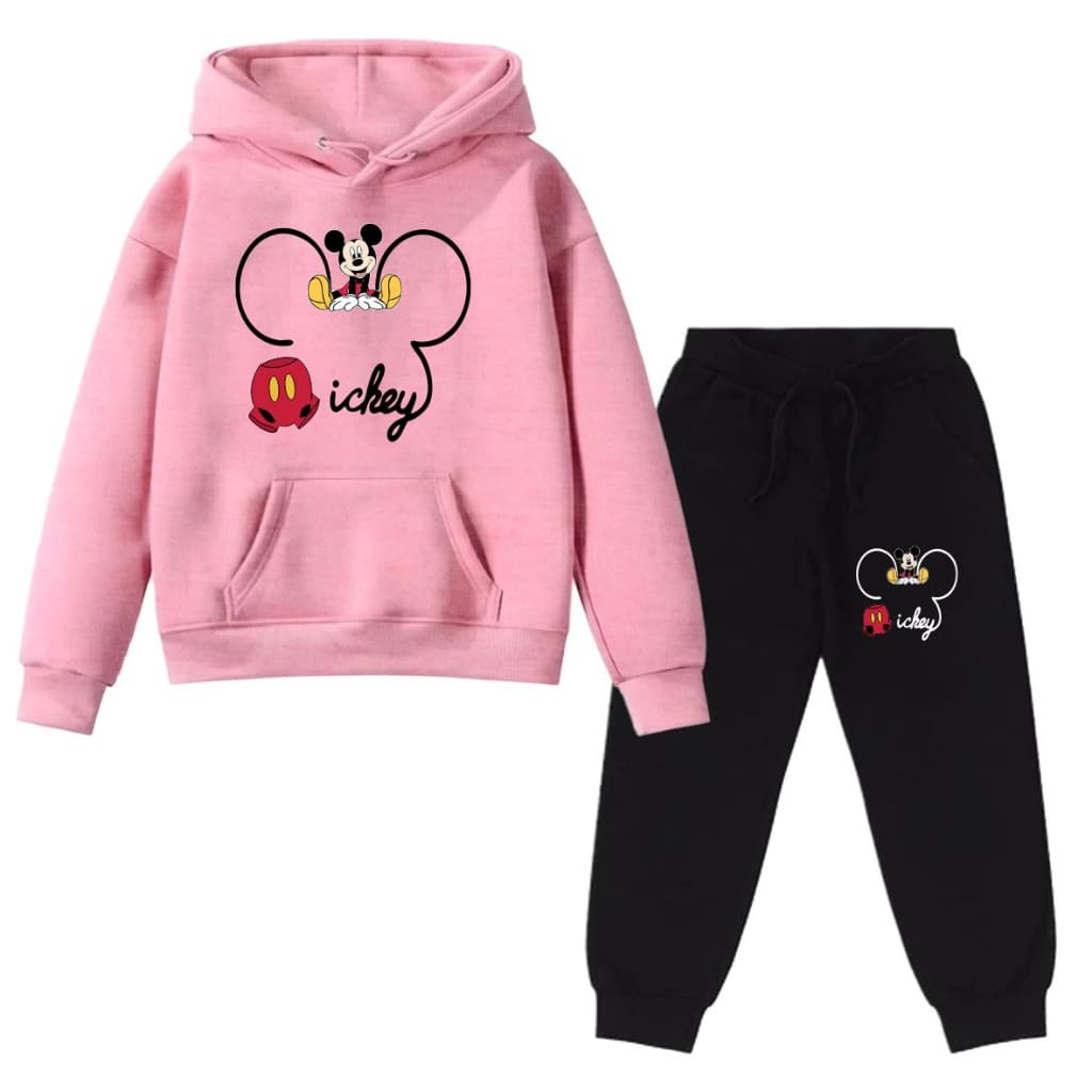 Kit Conjunto Blusa Moletom E Calça Moletom Infantil Mouse Dis-ney Shopping