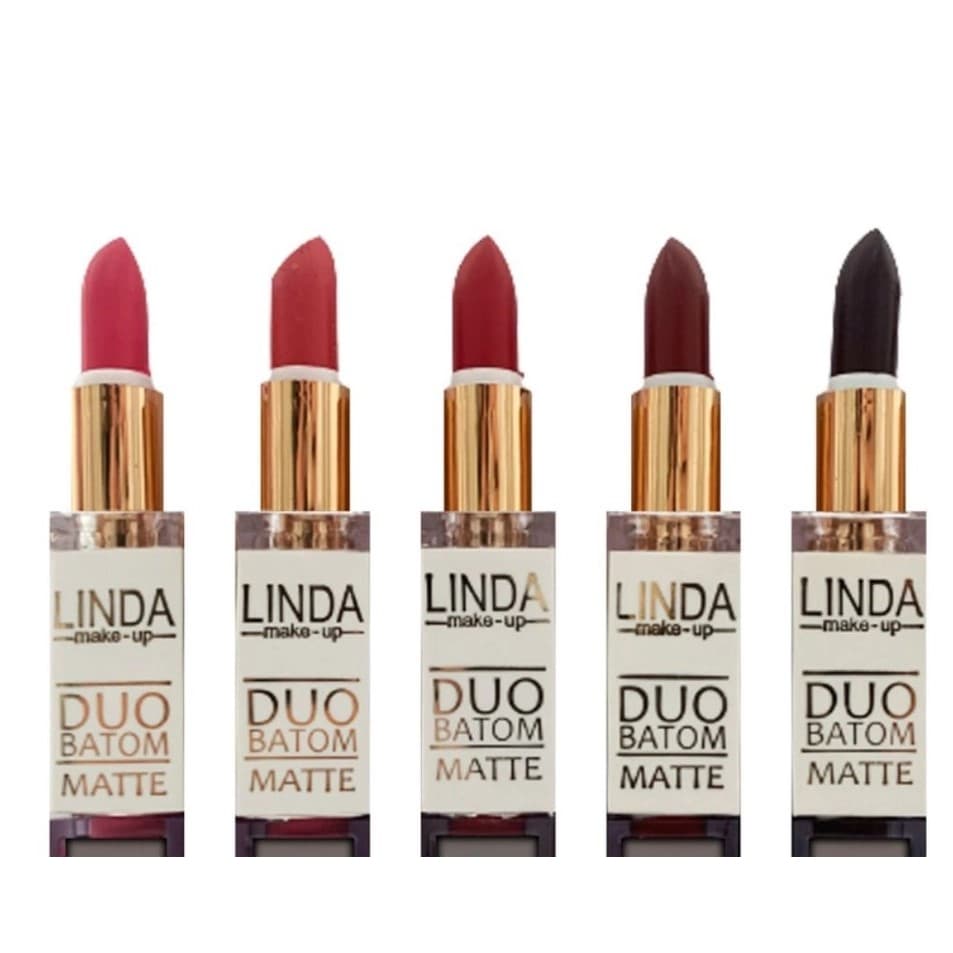 Batom Matte Duplo Liquido 2 em 1 Makeup Linda - 12 Unidades Cores Sortidas