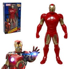 Boneco Homem de Ferro Vingadores Marvel Super Heróis Brinquedos Semi Articulados 22 cm de Altura