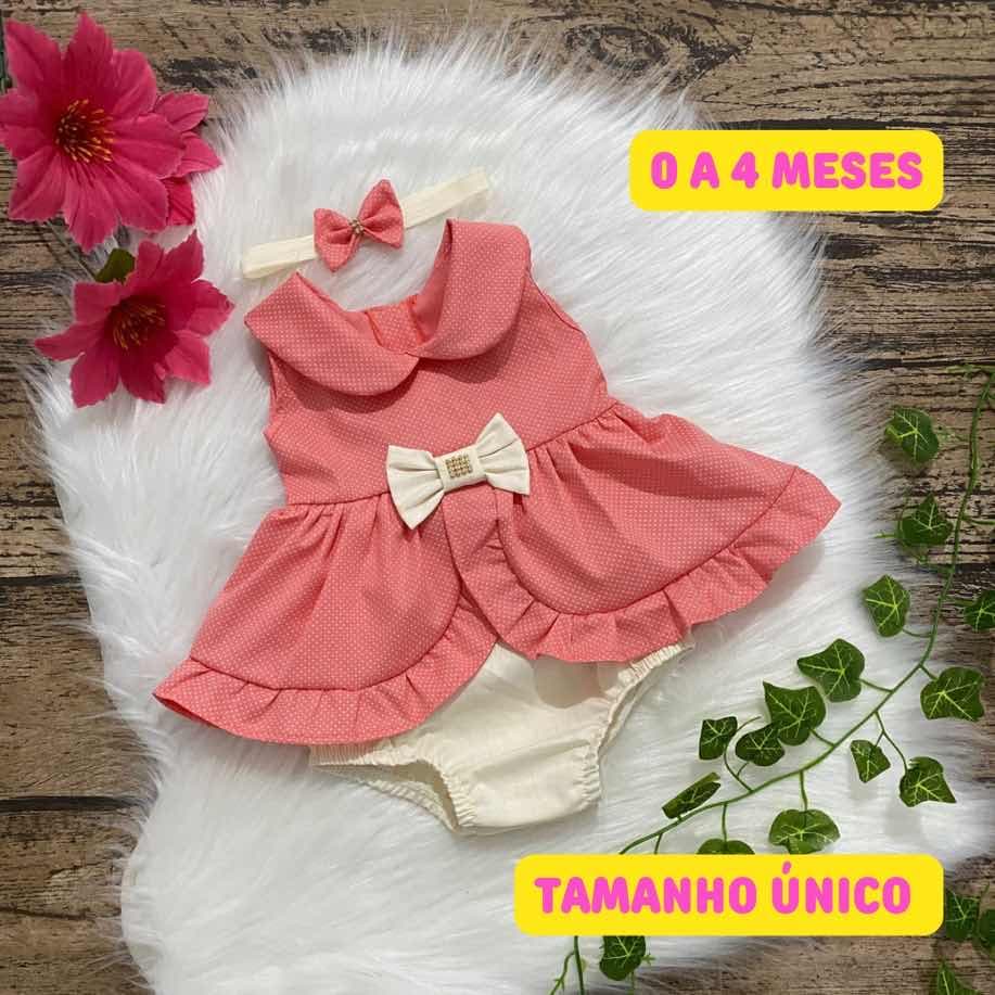 Body bebê menina roupa de bebê recem nascido 0 a 4 meses 100% algodão