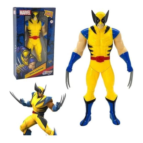 Boneco Wolverine X-Men Marvel Super Heróis Brinquedos Semi Articulados 22 cm de Altura