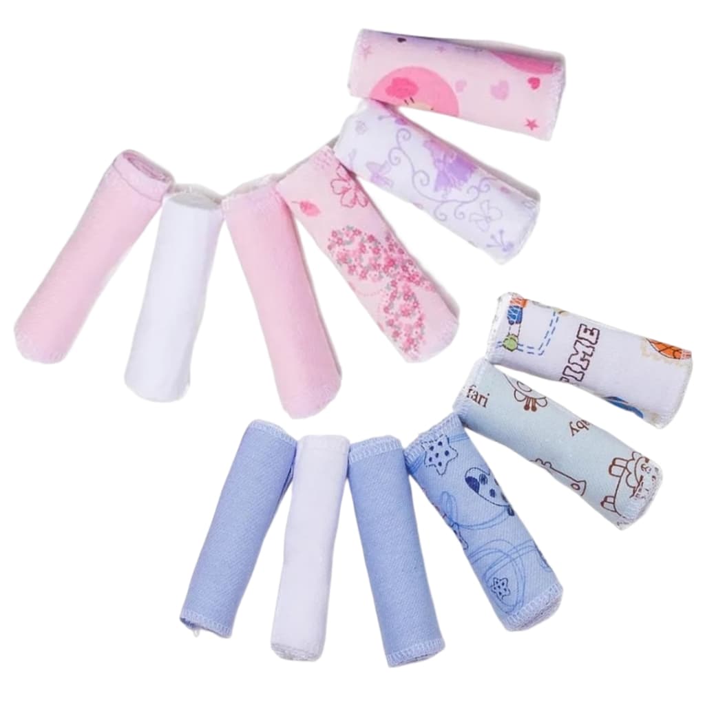 Faixa Umbilical Kit 6 Unidades Enxoval Proteção P/ Umbigo Recém Nascido Bebê Grande 100% Algodão Flanelado Macio