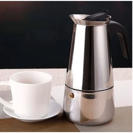 Cafeteira Expresso Italiana 4  Xícaras Café Aço Inox Top Cafeteria Cozinha Café da Manhã