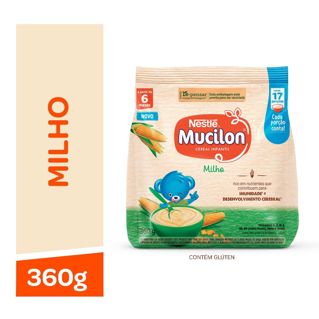 Mucilon Nestlé Cereal Infantil Milho | 180g ou 360g.