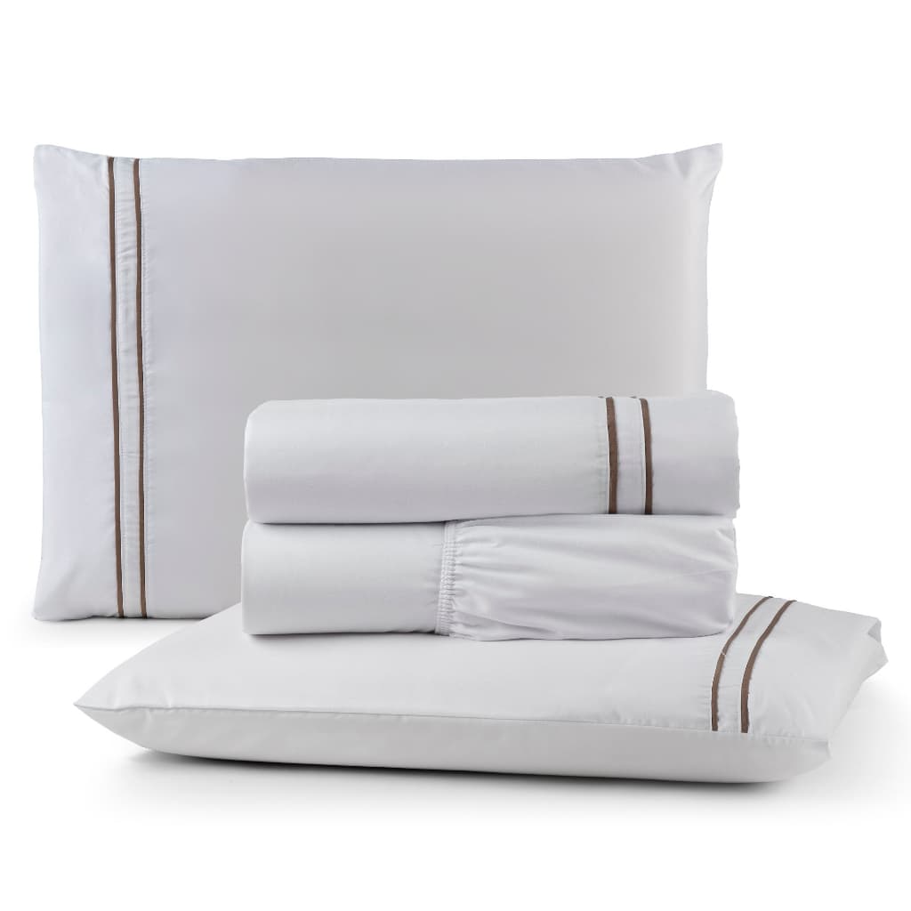 Lençol cama casal jogo com 03 ou 04 peças cama box com elástico 300 fios