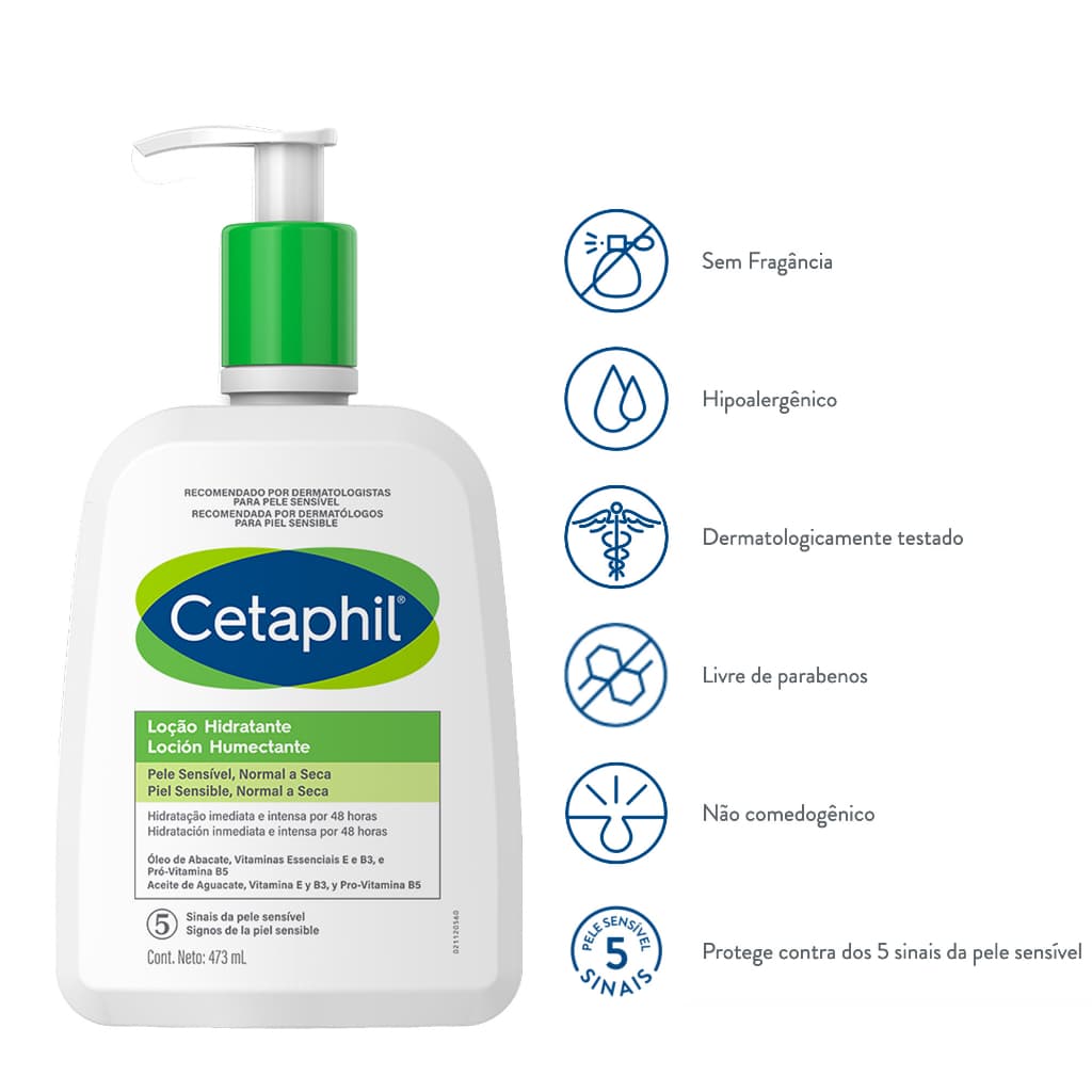 Loção Hidratante Corporal Cetaphil 473ml Para Pele Seca e Sensivel Sem perfume