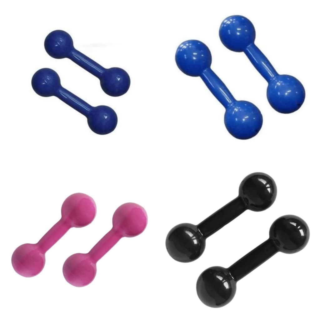 Kit Pares de Halteres Emborrachados Treino Musculação 0,5 (meio) kg + 1 kg + 2 kg + 3 kg cada